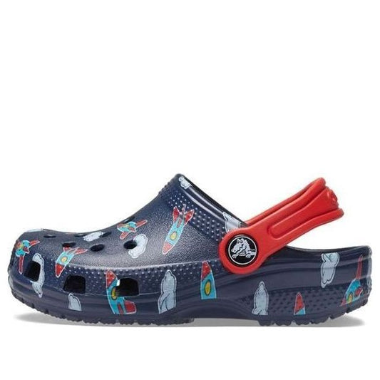(GS) Crocs Iconic Lightweight with Ankle Staps Clogs 'Blue Red' 207321-410