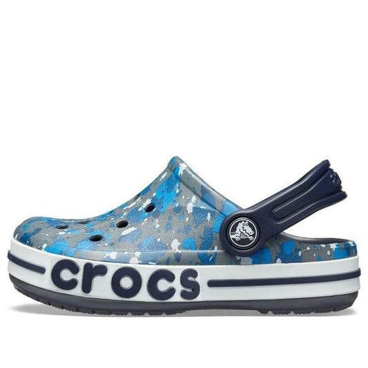 (GS) Crocs Bayaband Printed Clogs 'Blue Grey' 205810-025