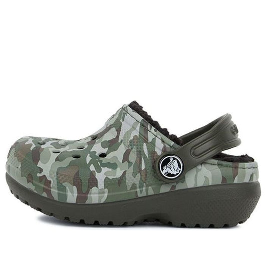 (GS) Crocs Camouflage Printed Round Toe Clogs 'Green Brown' 204817-3R3